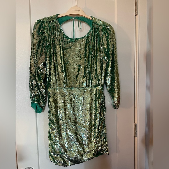 For Love & Lemons Green Sequin Mini Dress - Picture 8 of 12